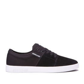 Mens Supra Low Top Shoes STACKS II Black/Grey/white | AU-67362